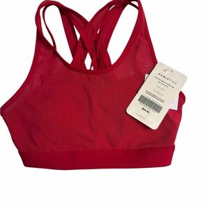 Fabletics Crimson Strappy Mesh Sports Bra